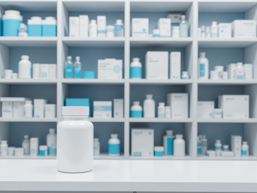 处方药展示,整齐排列的药盒,白色背景,专业医疗用品